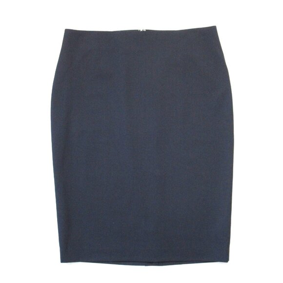 NWT Theory Skinny Pencil in Nocturne Navy Traceable Stretch Wool Skirt 10 - Picture 1 of 3